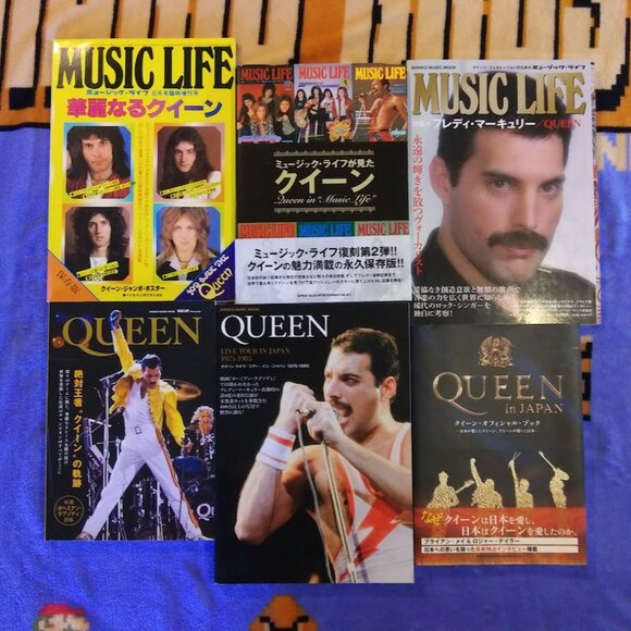Queen Band Japanese Magazines + Books Bundle Lot (6) Music Life Freddie Mercury - Picture 1 of 14